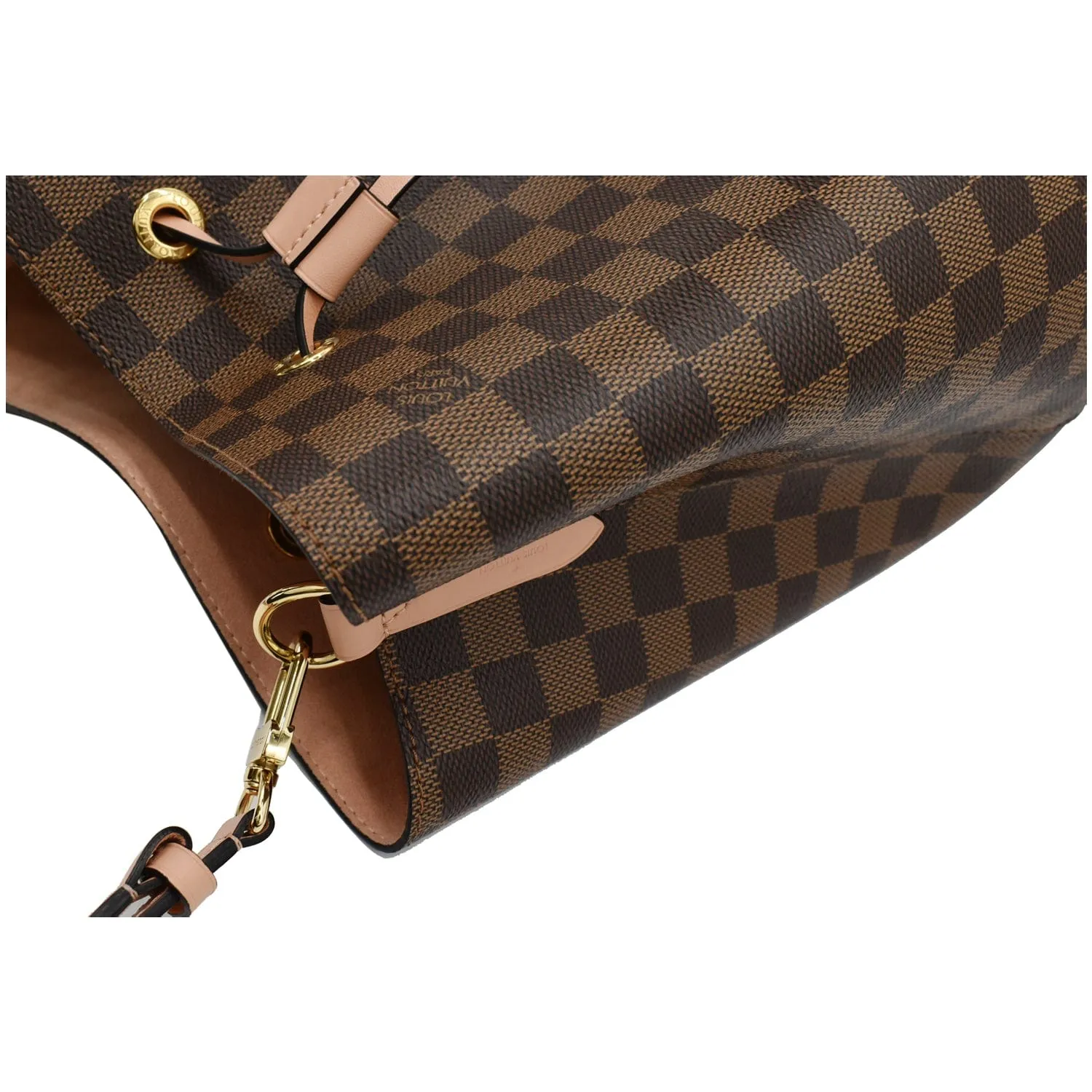 LOUIS VUITTON Neonoe MM Damier Ebene Shoulder Bag Venus Pink