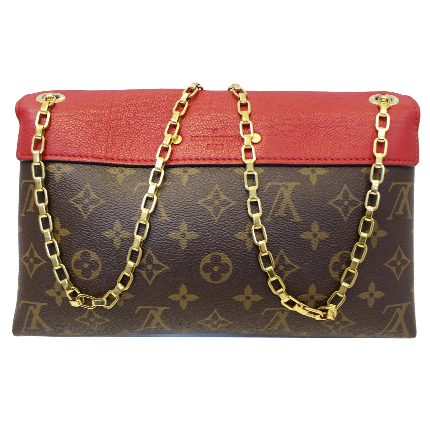 LOUIS VUITTON Pallas Chain Monogram Canvas Crossbody Bag Brown - 15% OFF