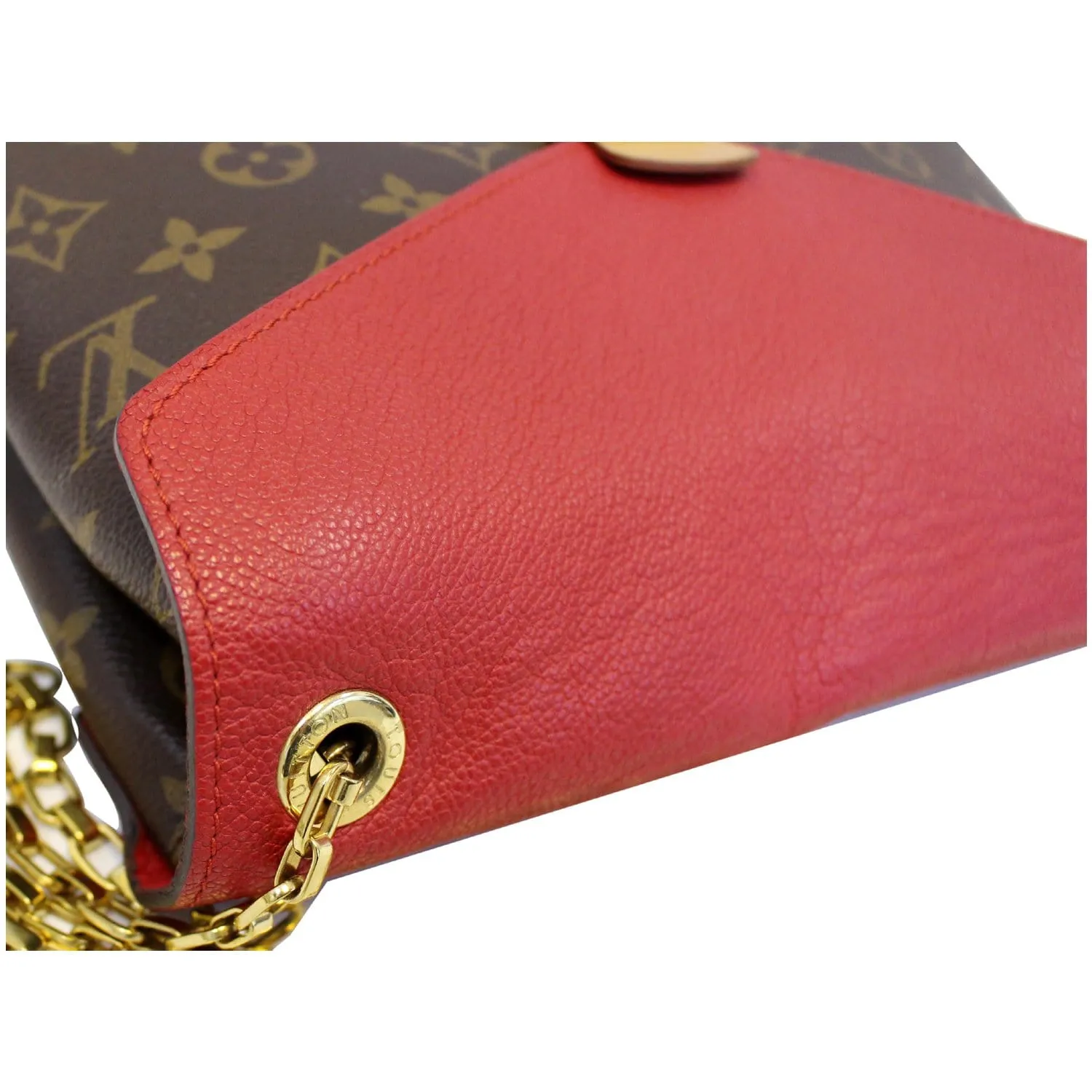 LOUIS VUITTON Pallas Chain Monogram Canvas Crossbody Bag Brown - 15% OFF