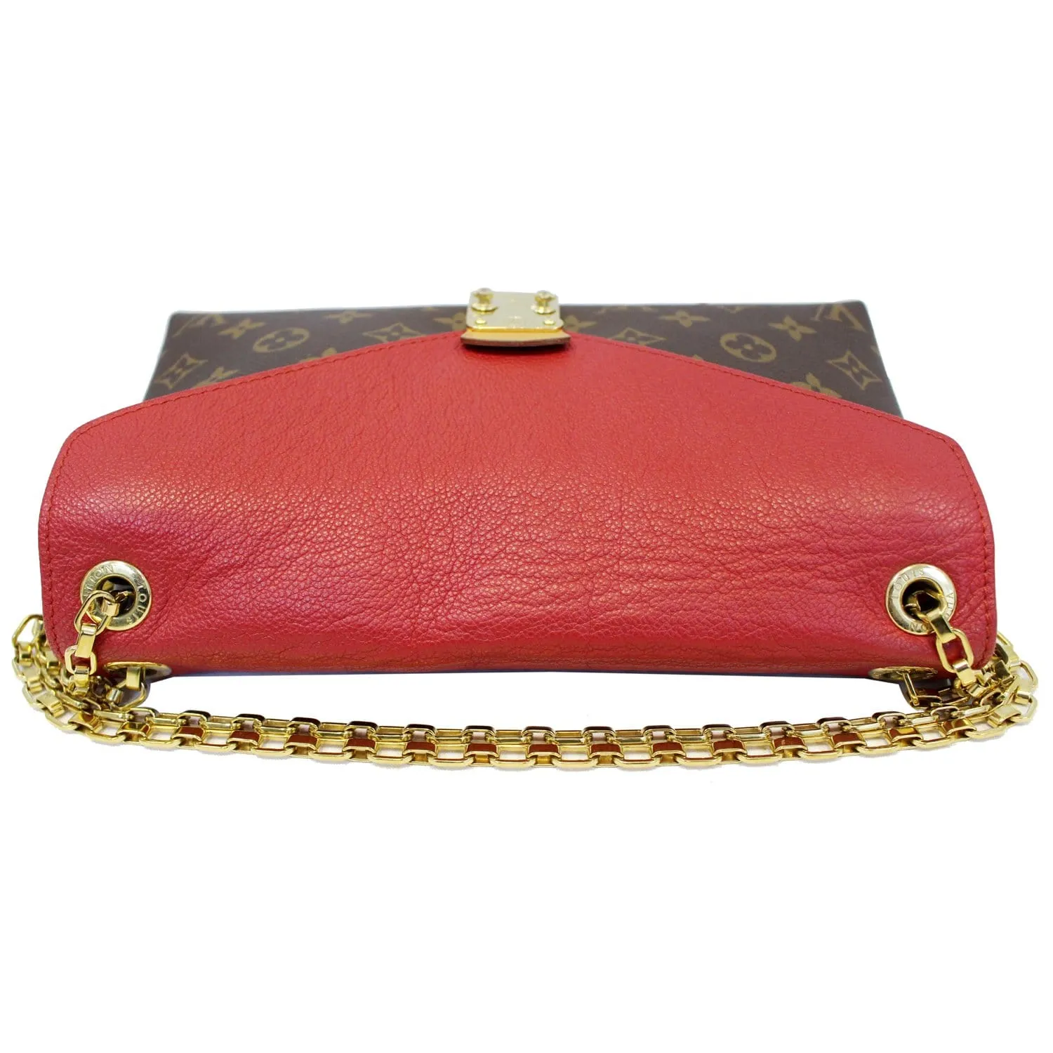 LOUIS VUITTON Pallas Chain Monogram Canvas Crossbody Bag Brown - 15% OFF