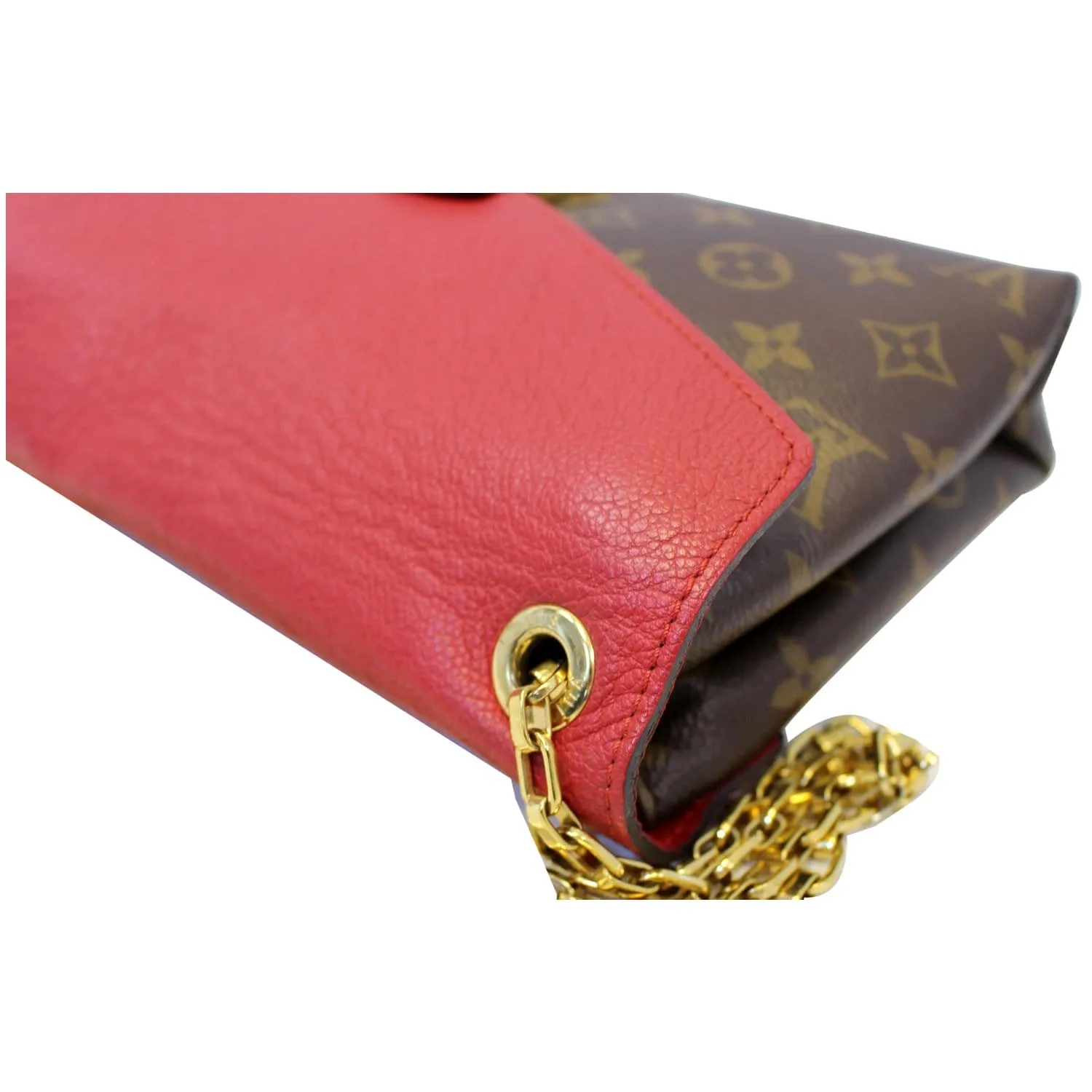 LOUIS VUITTON Pallas Chain Monogram Canvas Crossbody Bag Brown - 15% OFF