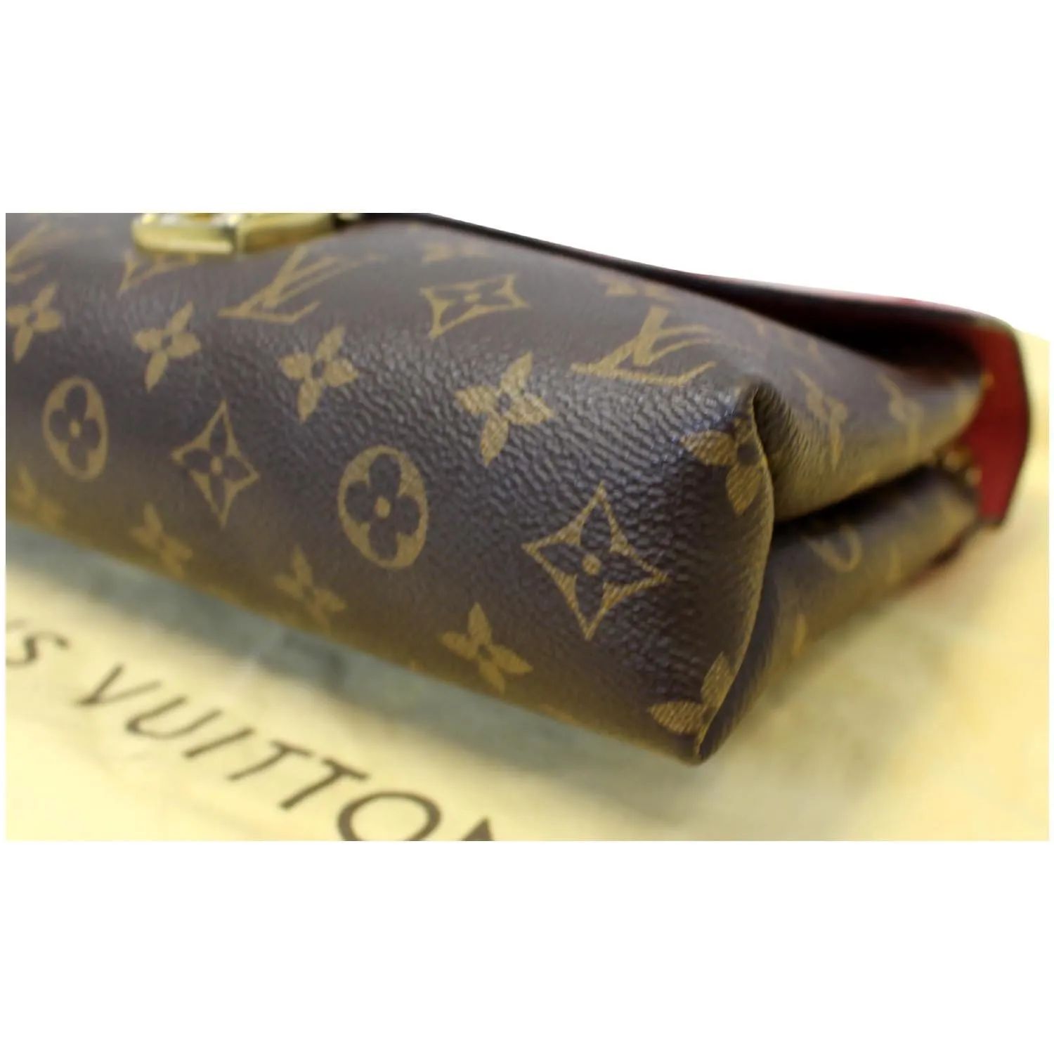 LOUIS VUITTON Pallas Chain Monogram Canvas Crossbody Bag Brown