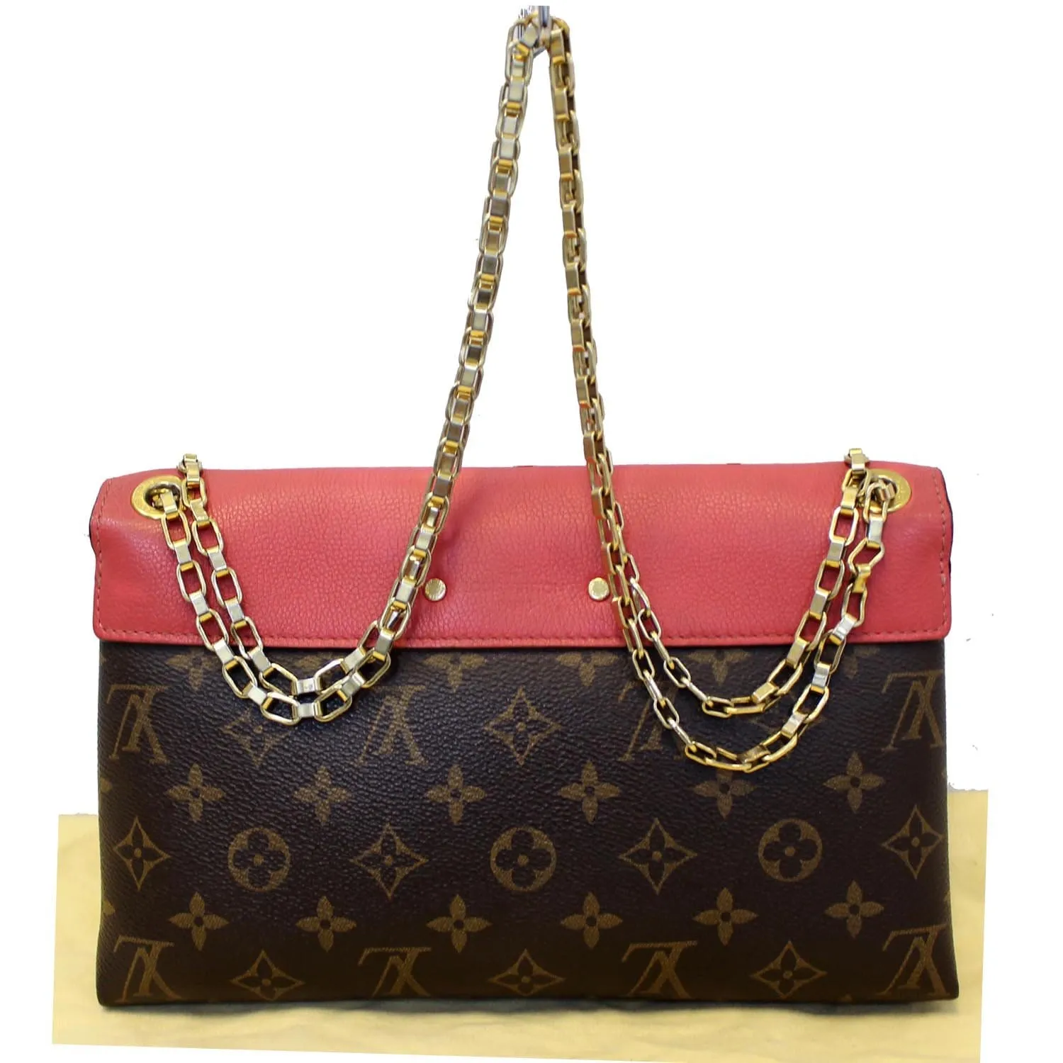 LOUIS VUITTON Pallas Chain Monogram Canvas Crossbody Bag Brown