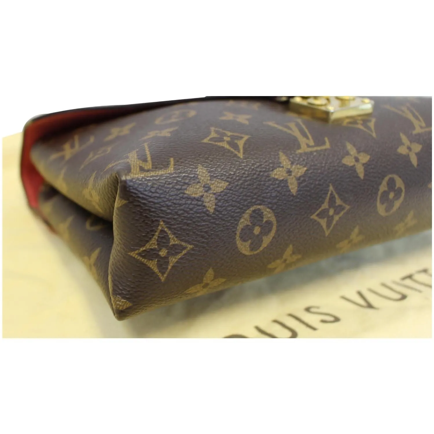 LOUIS VUITTON Pallas Chain Monogram Canvas Crossbody Bag Brown