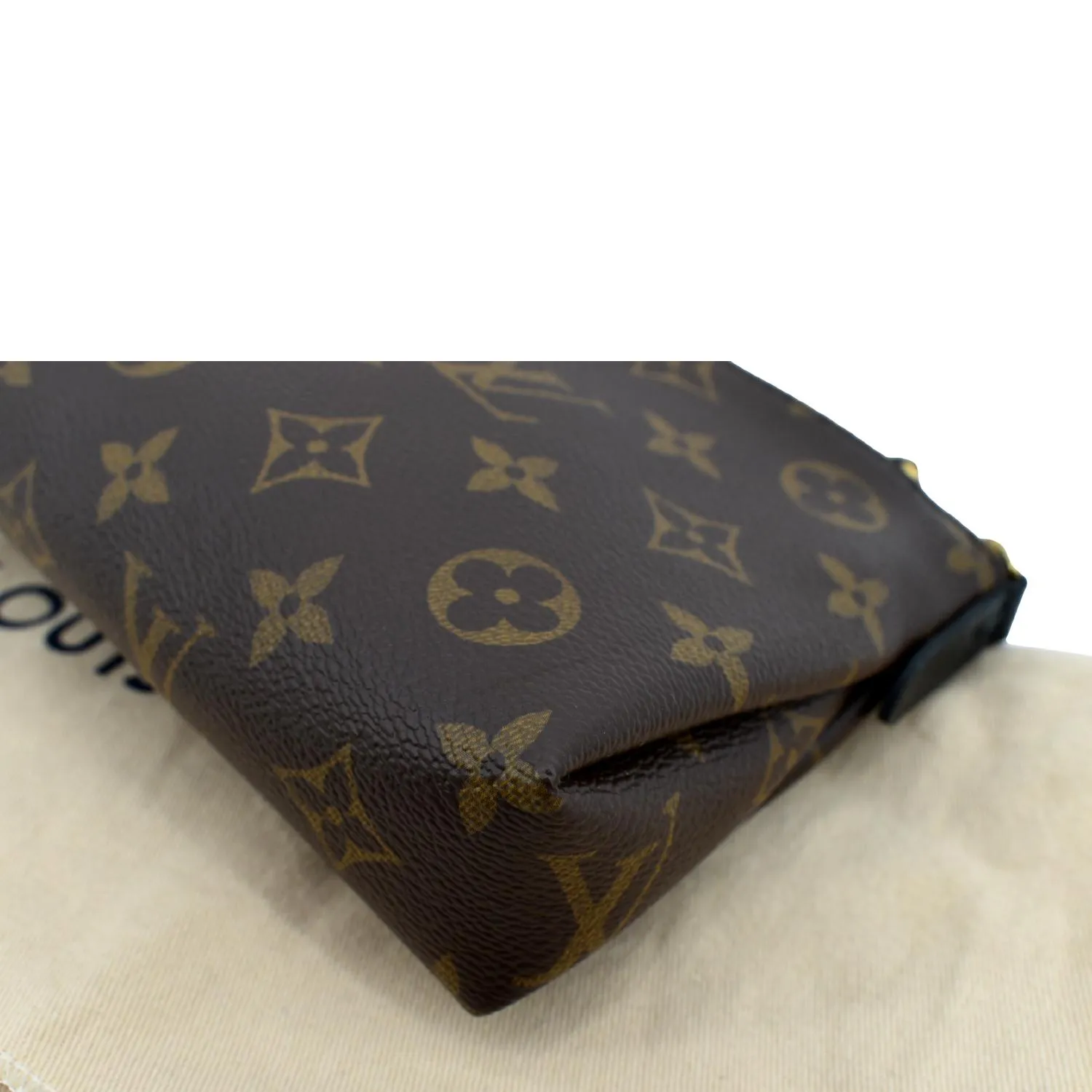 LOUIS VUITTON Pallas Monogram Canvas Clutch Crossbody Bag Brown
