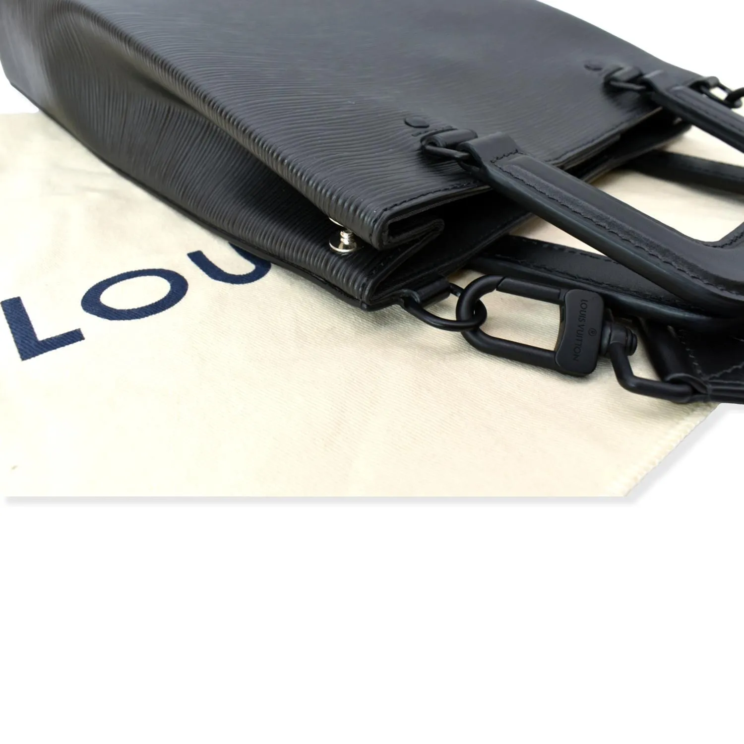 LOUIS VUITTON Petit Sac Plat Epi Leather Crossbody Bag Black