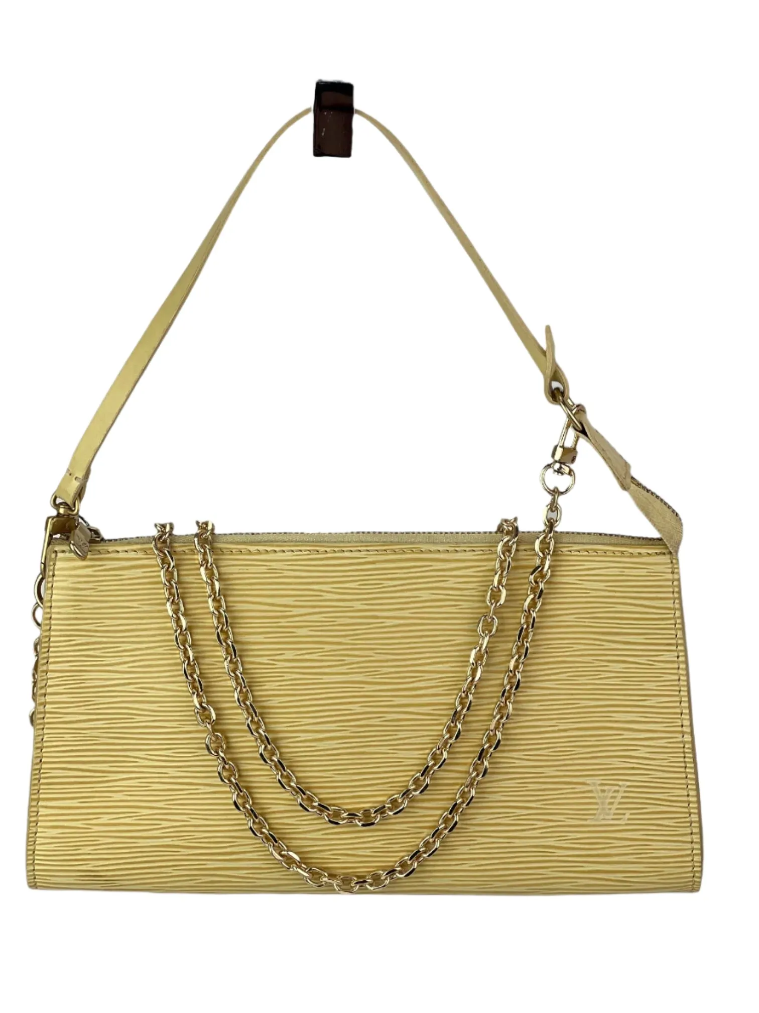 Louis Vuitton Pochette Accessories  Epi 24 Yellow Leather Crossbody Bag
