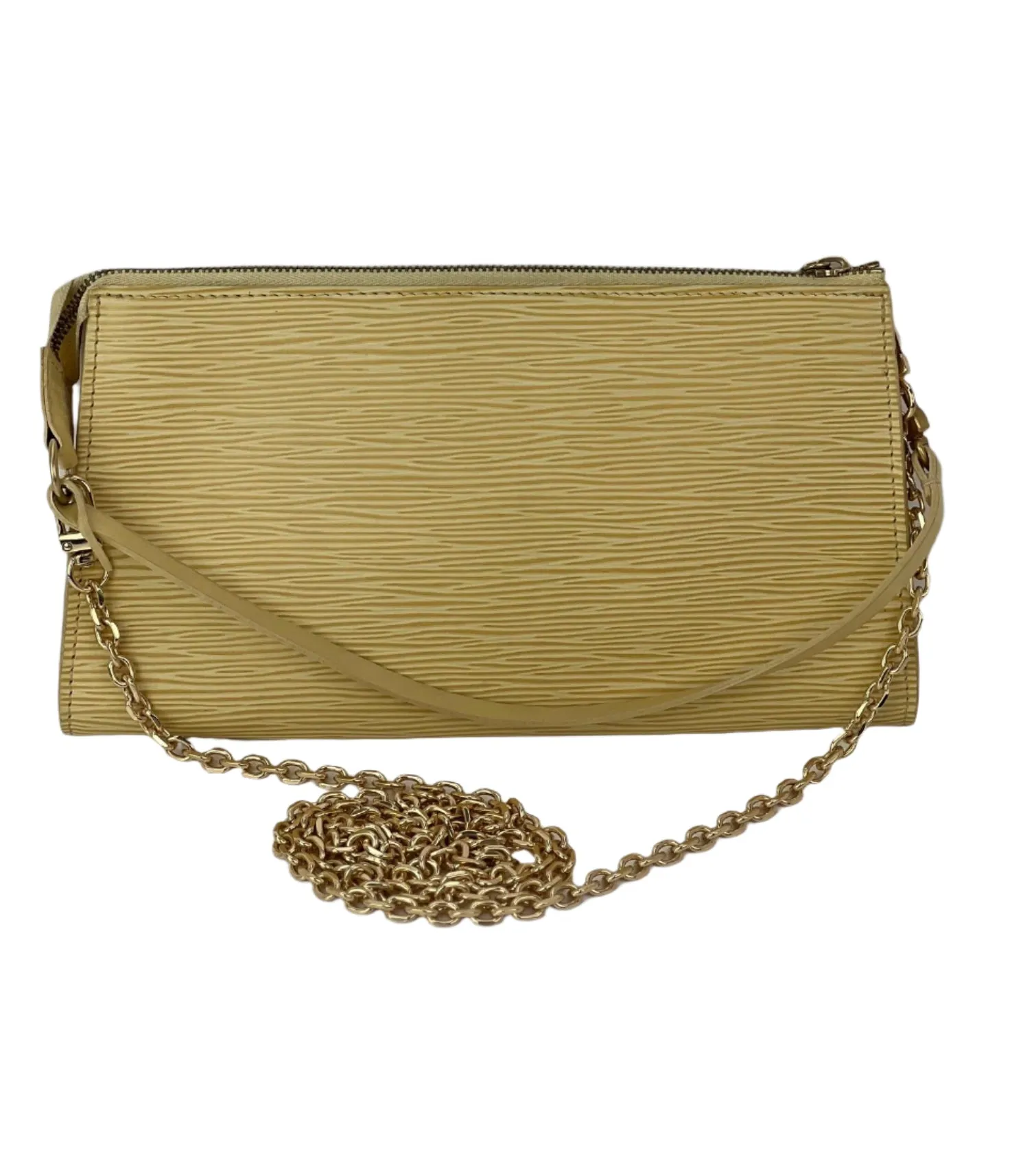 Louis Vuitton Pochette Accessories  Epi 24 Yellow Leather Crossbody Bag