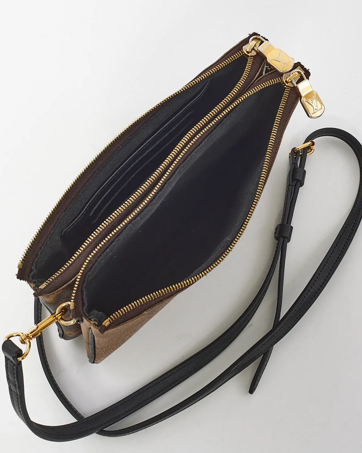 Louis Vuitton Reverse Monogram Canvas Double Zip Pochette