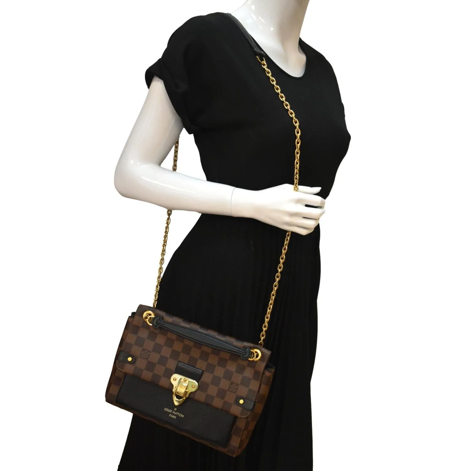 LOUIS VUITTON Vavin PM Damier Ebene Crossbody Bag Brown
