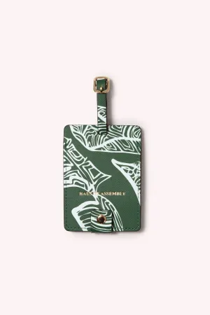 LUGGAGE TAG- EMERALD GREEN BANANA LEAVES