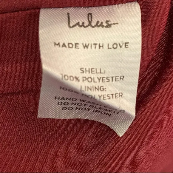 Lulus Believe It or Knot Wine Red LongSleeve Tie-Front Skater Dress