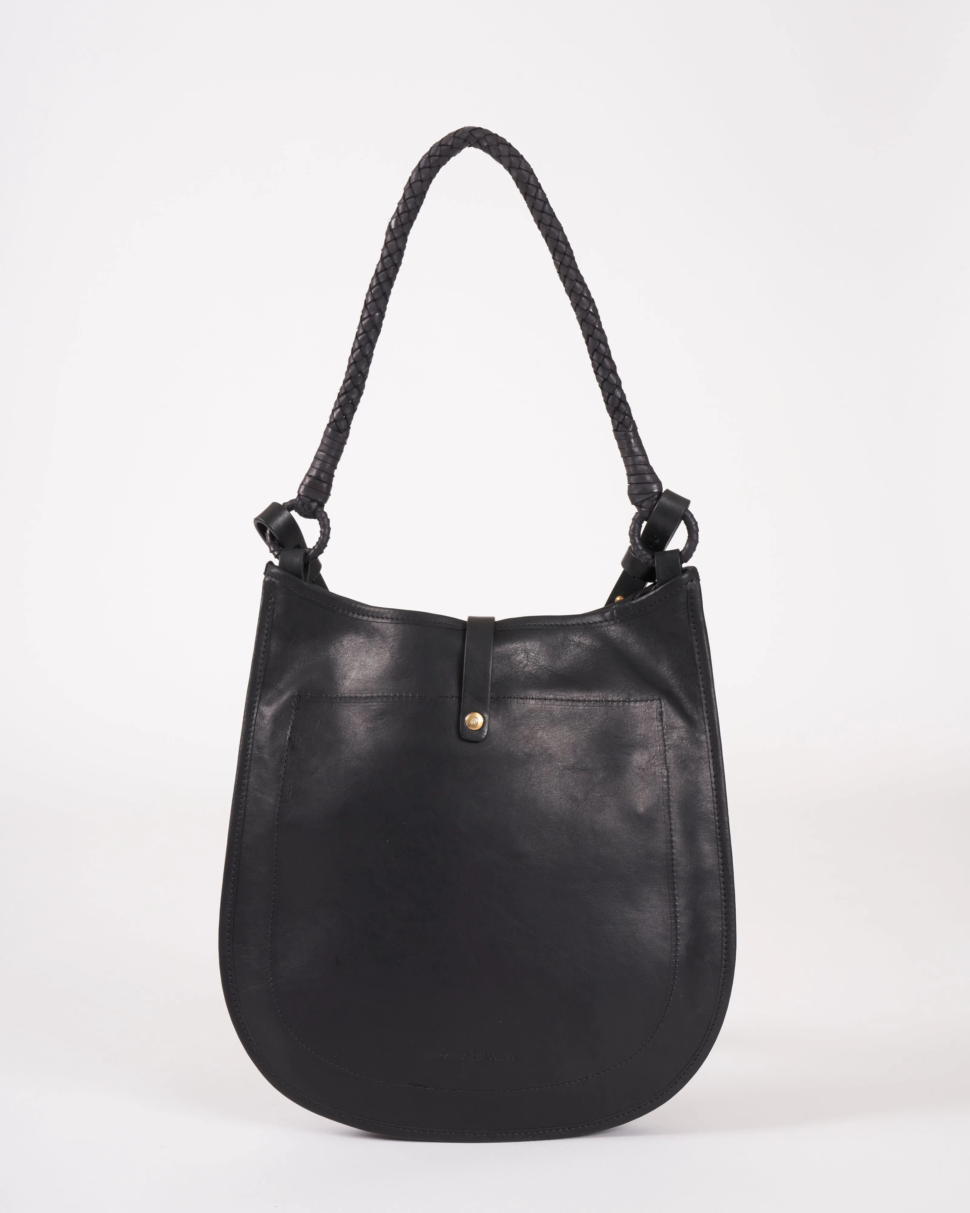 luna crossbody - woven leather black