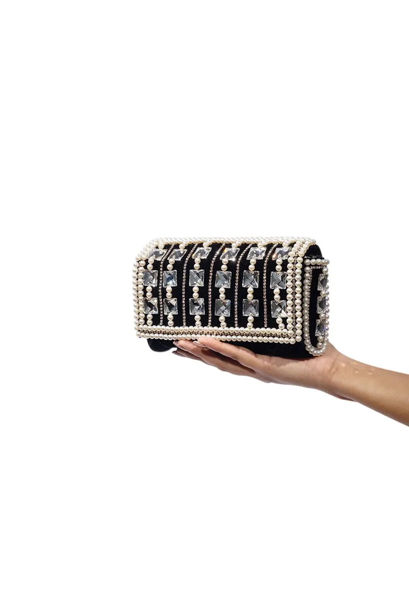 Luxury Stone Studded Crossbody Clutch