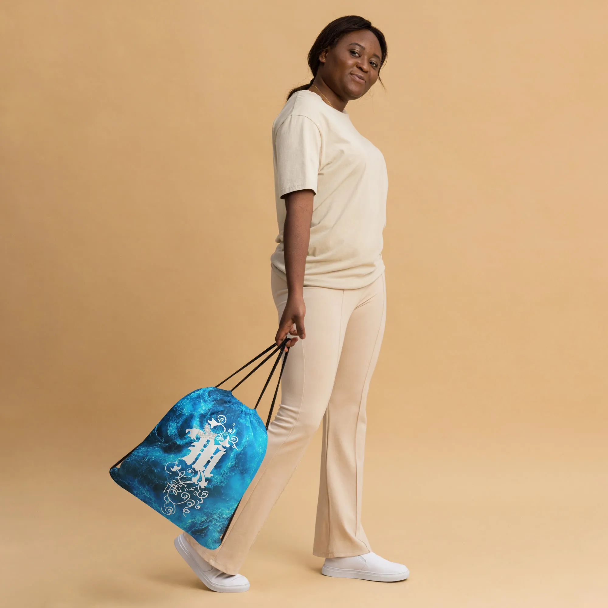 Maadish | Blue Drawstring Bag