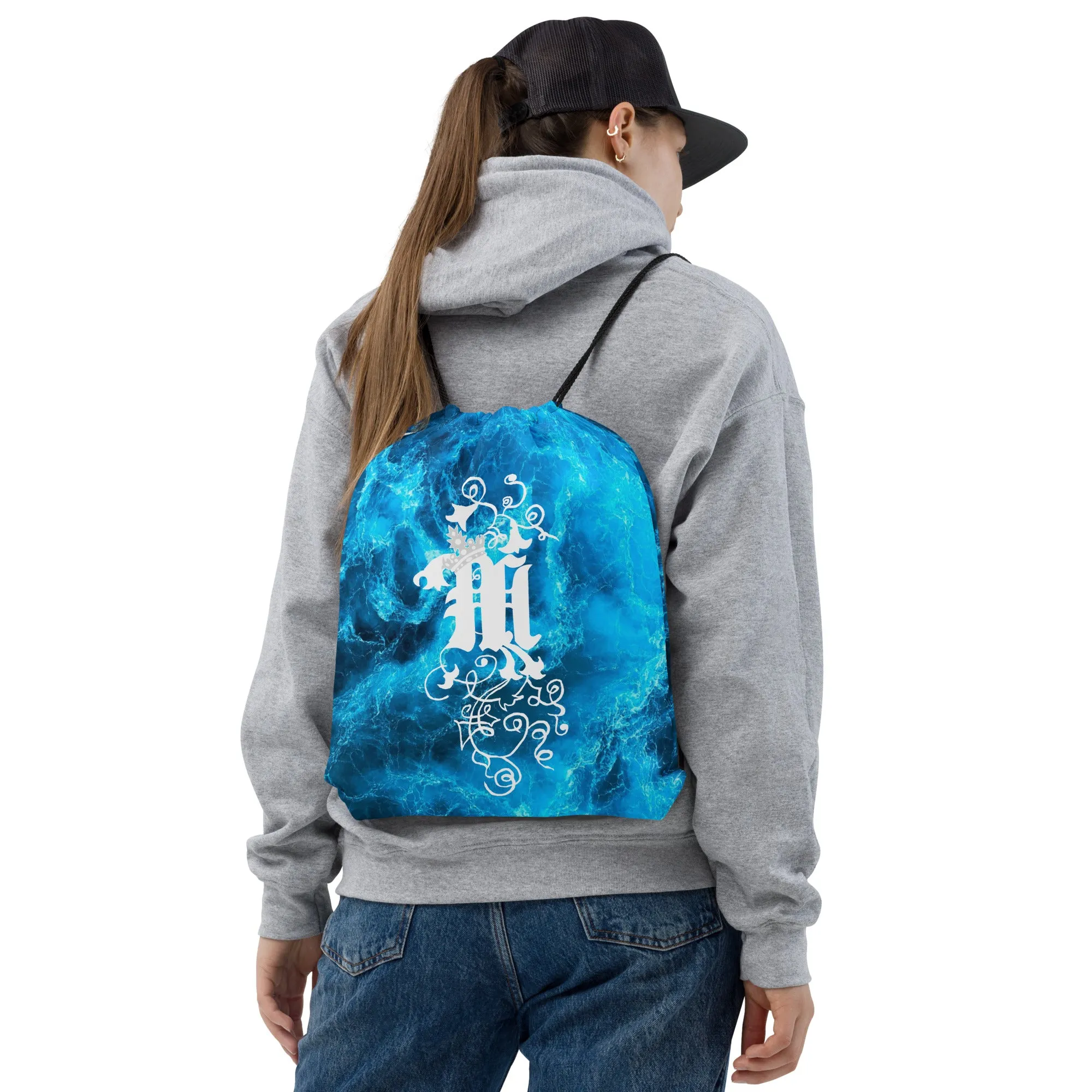 Maadish | Blue Drawstring Bag