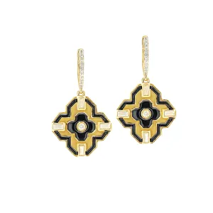 Maia Hermes Lucky Clover Earring in Black