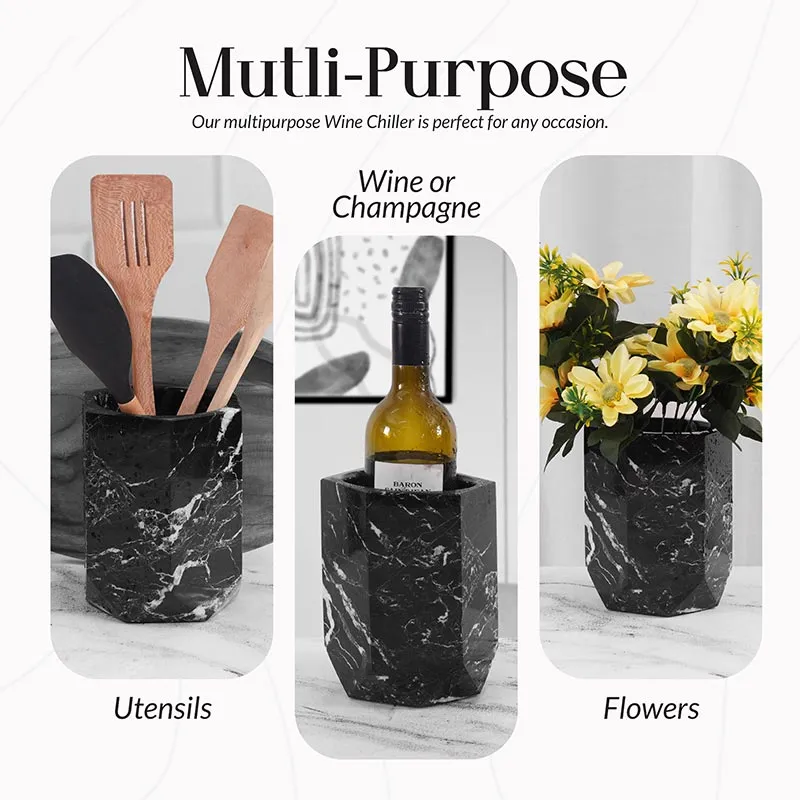 Marble Wine Cooler For Champagne - Wine Bottle Holder & Beverage Cooler