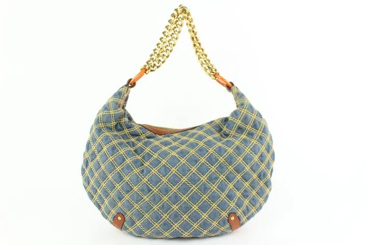 Marc Jacobs Quilted Denim Chain Hobo 18mjz0928