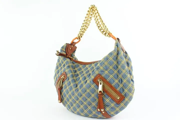 Marc Jacobs Quilted Denim Chain Hobo 18mjz0928