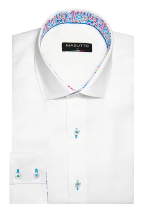 MASUTTO TORRE/05 LINEN LONG SLEEVE BUTTON DOWN SHIRT