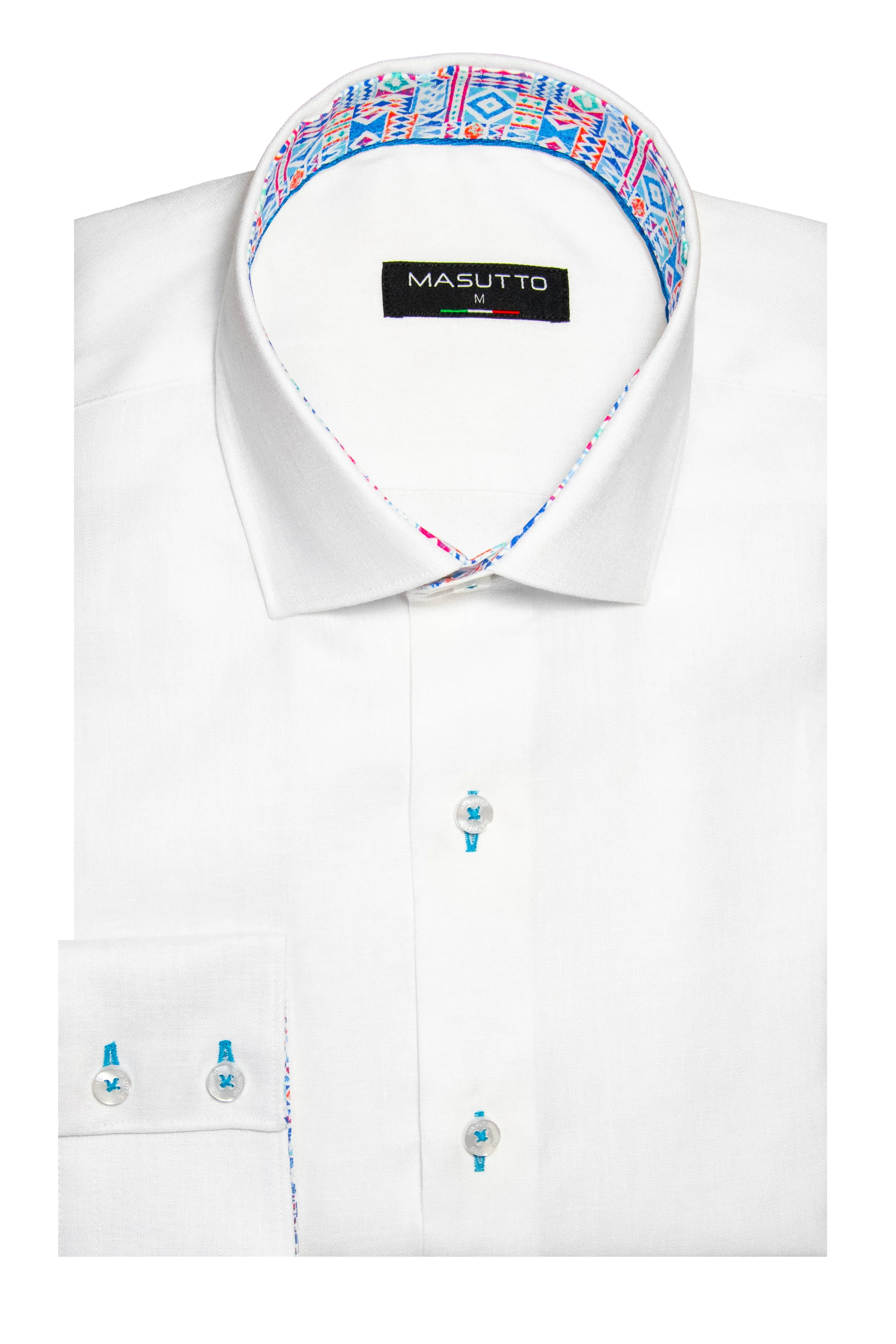 MASUTTO TORRE/05 LINEN LONG SLEEVE BUTTON DOWN SHIRT