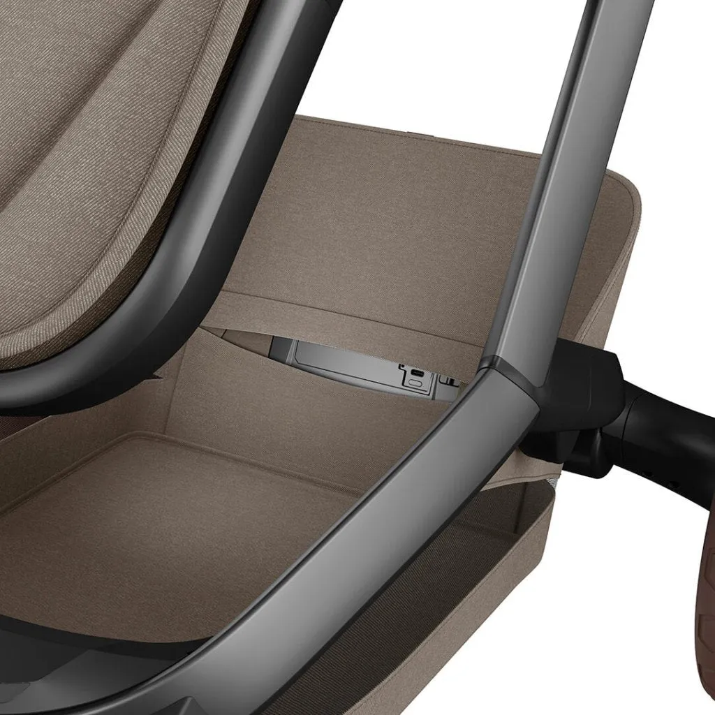 MAXI COSI FAME 10 Piece Premium Travel System with FamilyFix 360 Pro2 - Twilic Truffle (Brown Wheel)