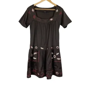 MaxMara Weekend Brown Drop-waist Short Sleeve Dress Size Small