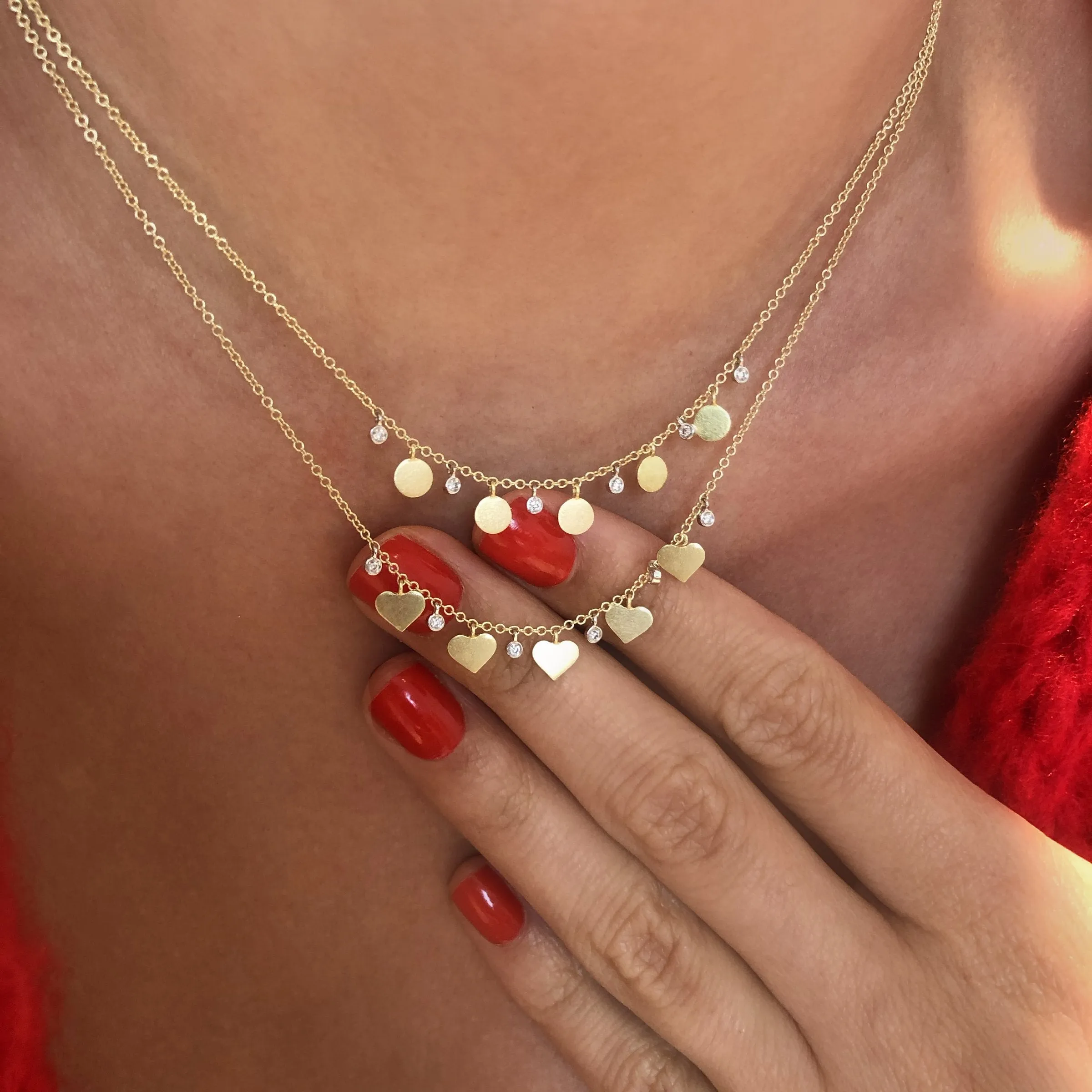 Meira T Gold Coin and Diamond Necklace