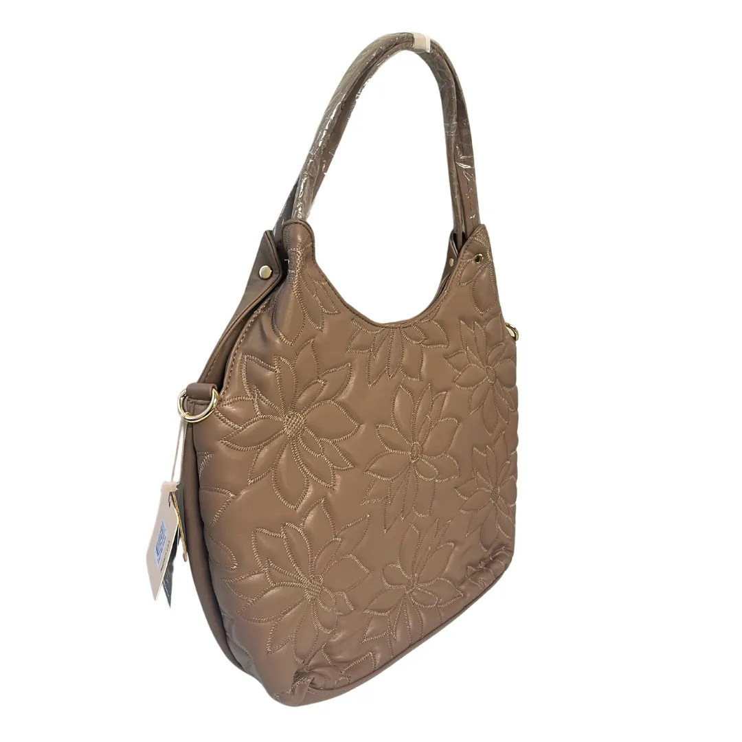 Mellow World Jae Embossed Floral Patterned Hobo Mocha