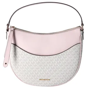MIchael Kors Dover Large Half Moon Shoulder Bag Hobo Vanilla MK Pink