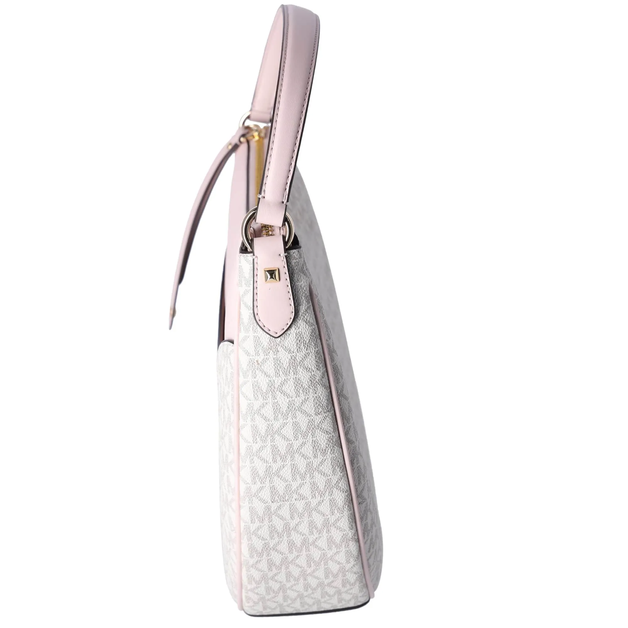MIchael Kors Dover Large Half Moon Shoulder Bag Hobo Vanilla MK Pink