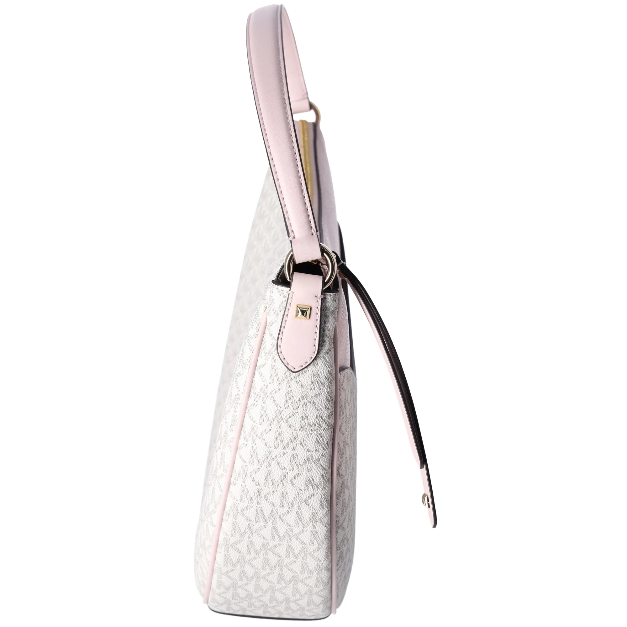 MIchael Kors Dover Large Half Moon Shoulder Bag Hobo Vanilla MK Pink