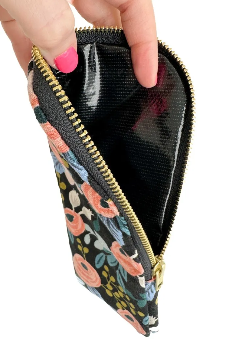 Midnight Garden Slim Makeup Brush Bag