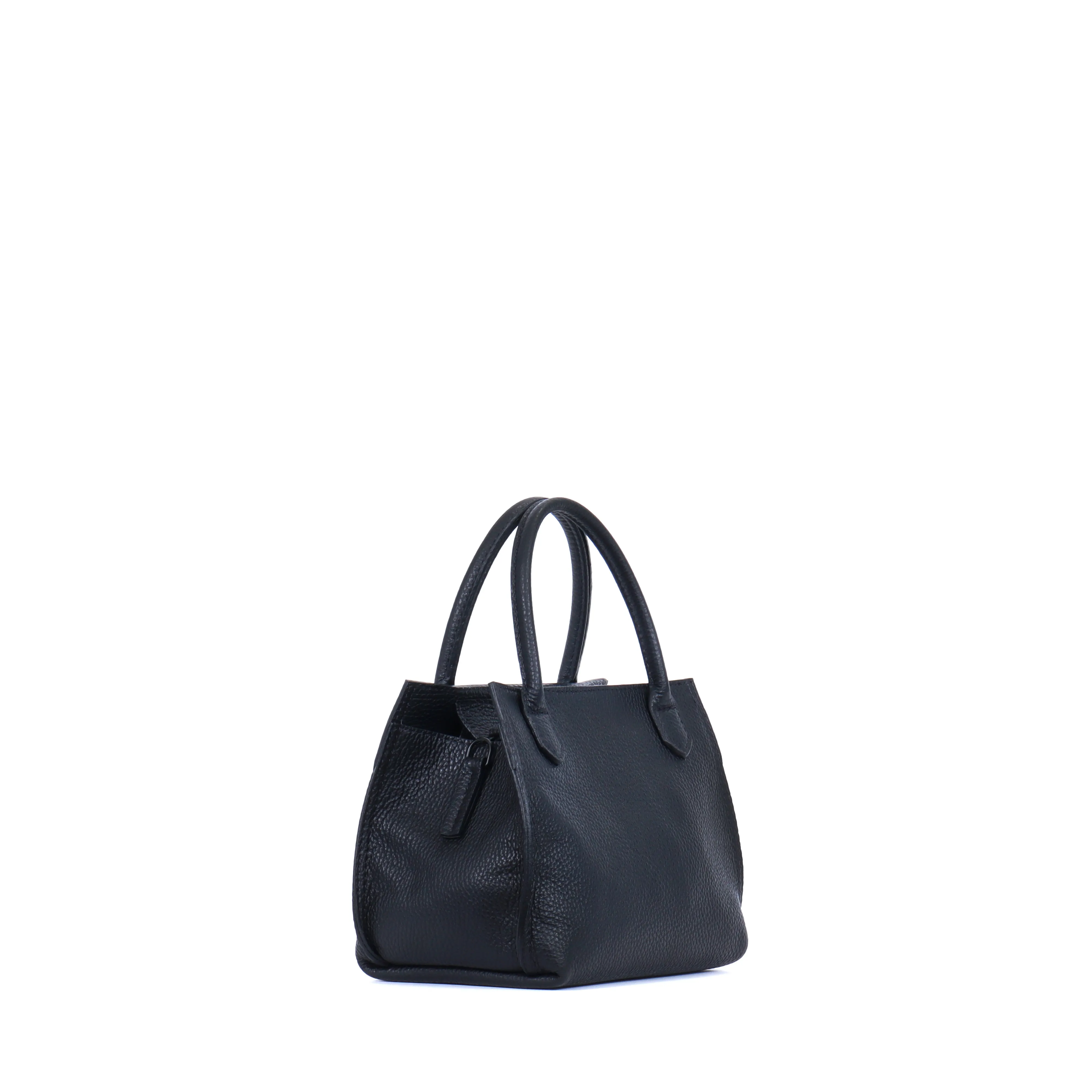 MINI DAY BAG BLACK PEBBLED CALF