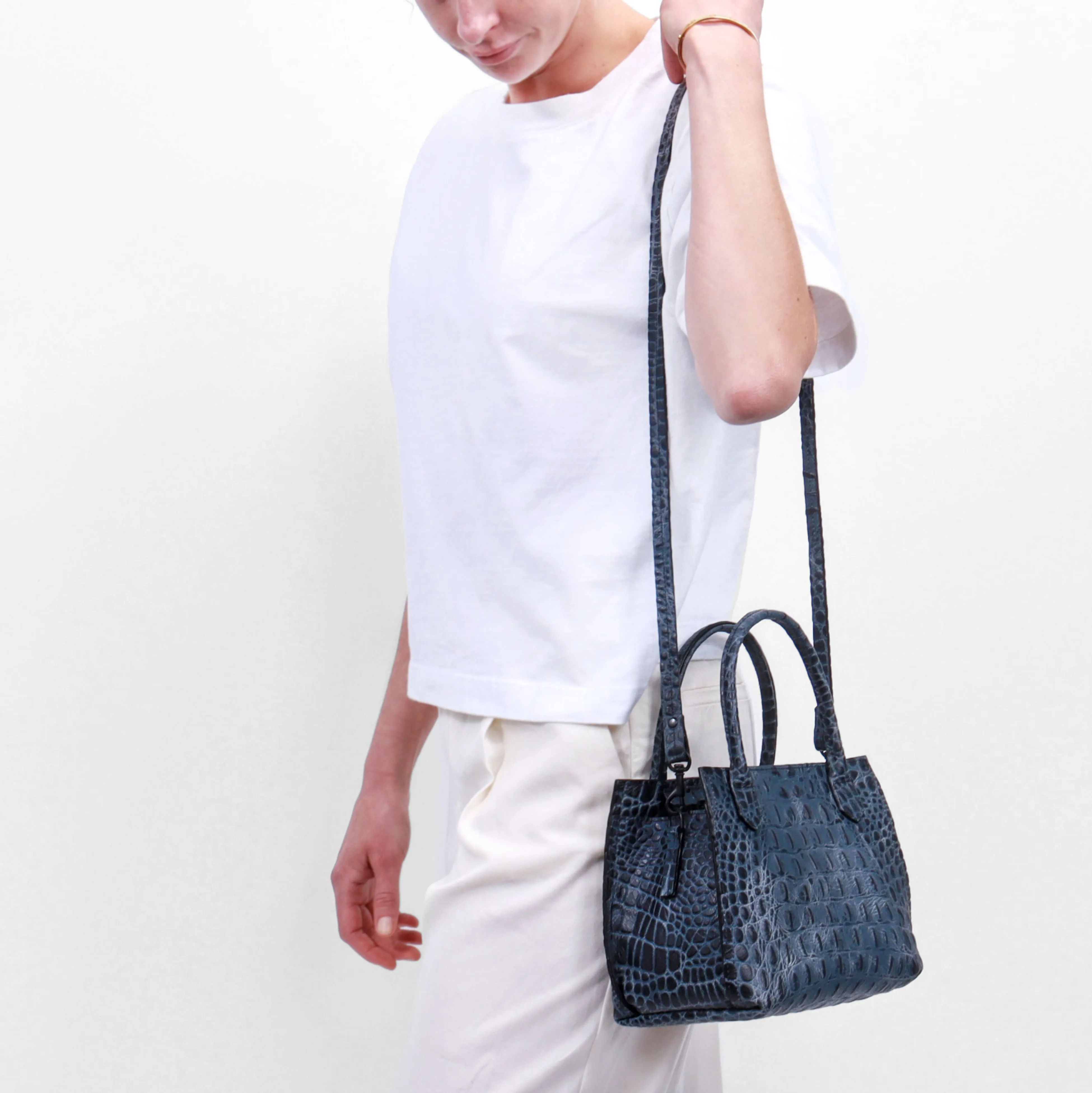 MINI DAY BAG MIDNIGHT BLUE PYTHON