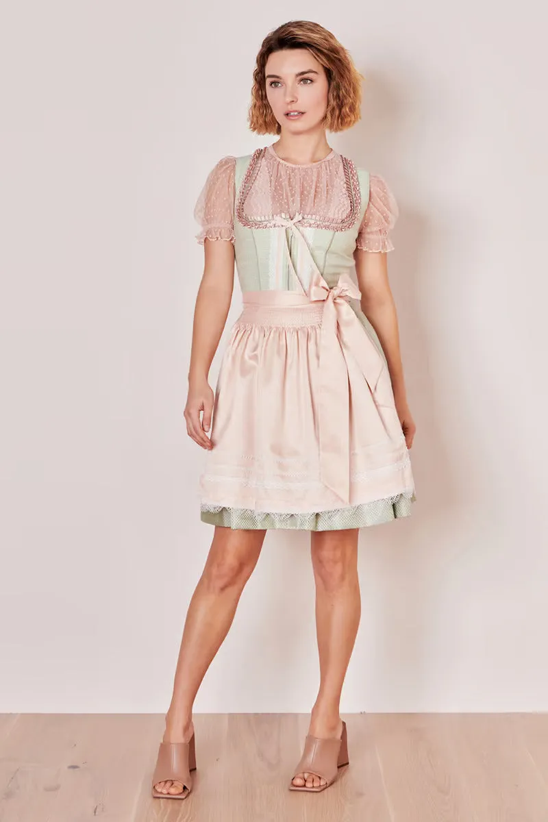 Mini Dirndl 2pcs. 50cm "Rina" mint