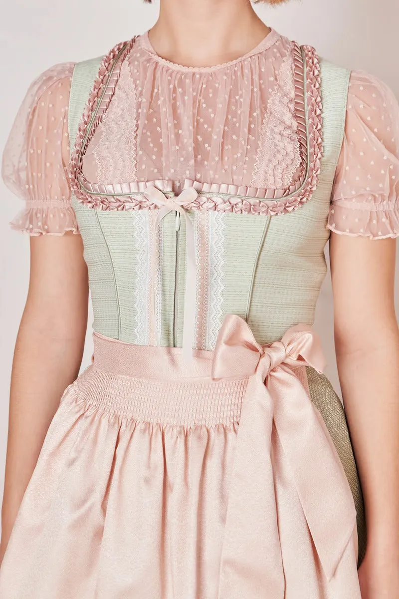 Mini Dirndl 2pcs. 50cm "Rina" mint