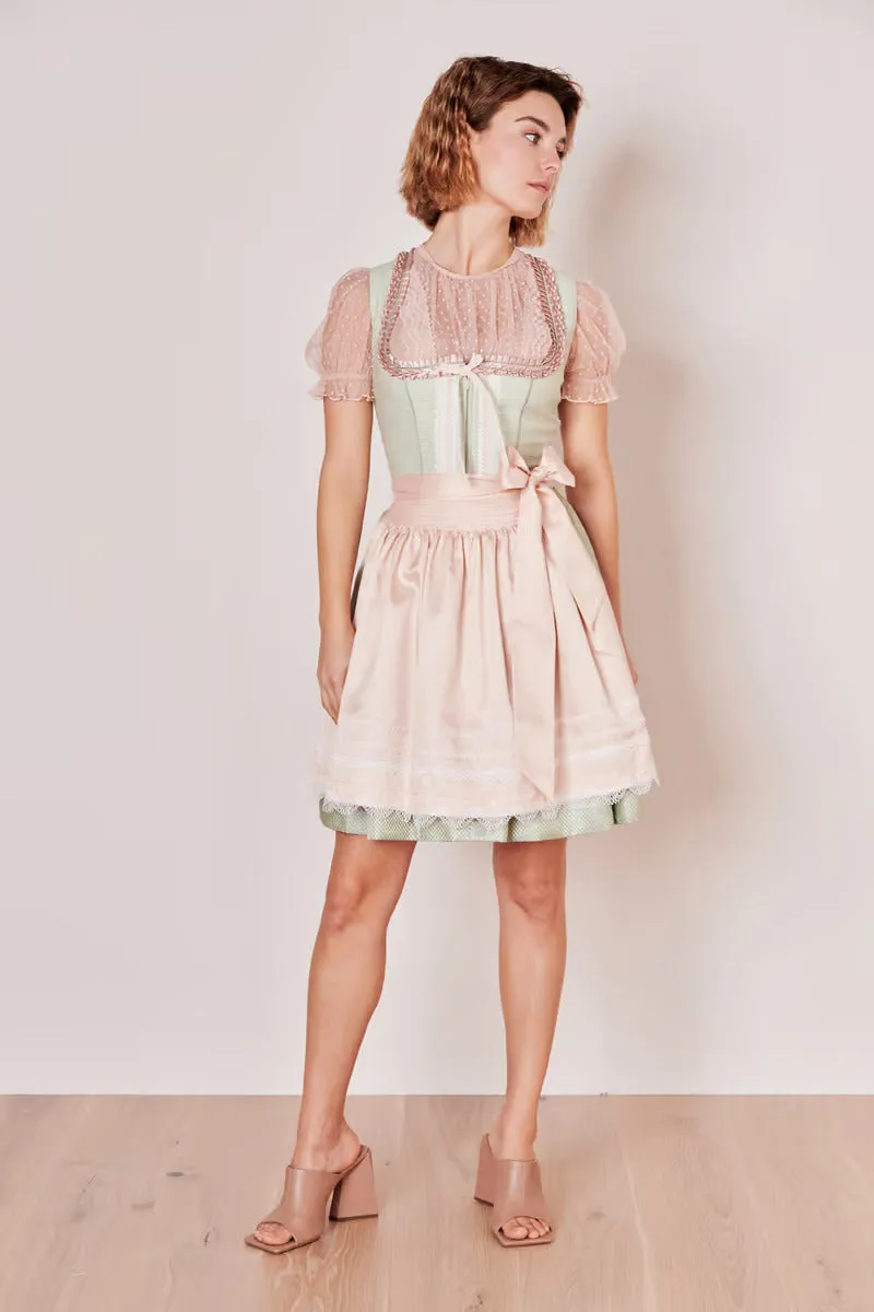 Mini Dirndl 2pcs. 50cm "Rina" mint