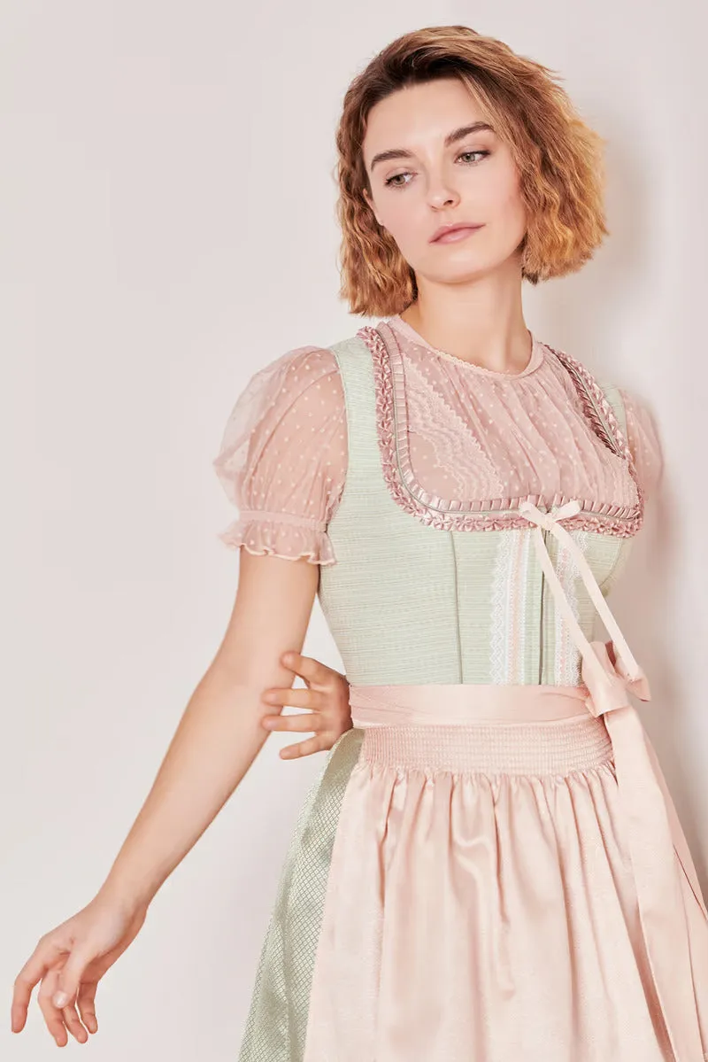 Mini Dirndl 2pcs. 50cm "Rina" mint