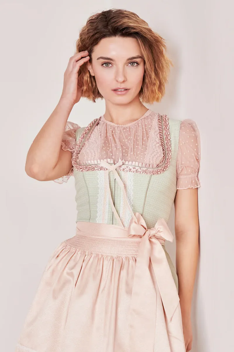 Mini Dirndl 2pcs. 50cm "Rina" mint