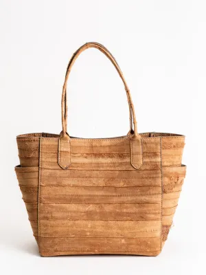 mini pocket tote - reverse eel caramel