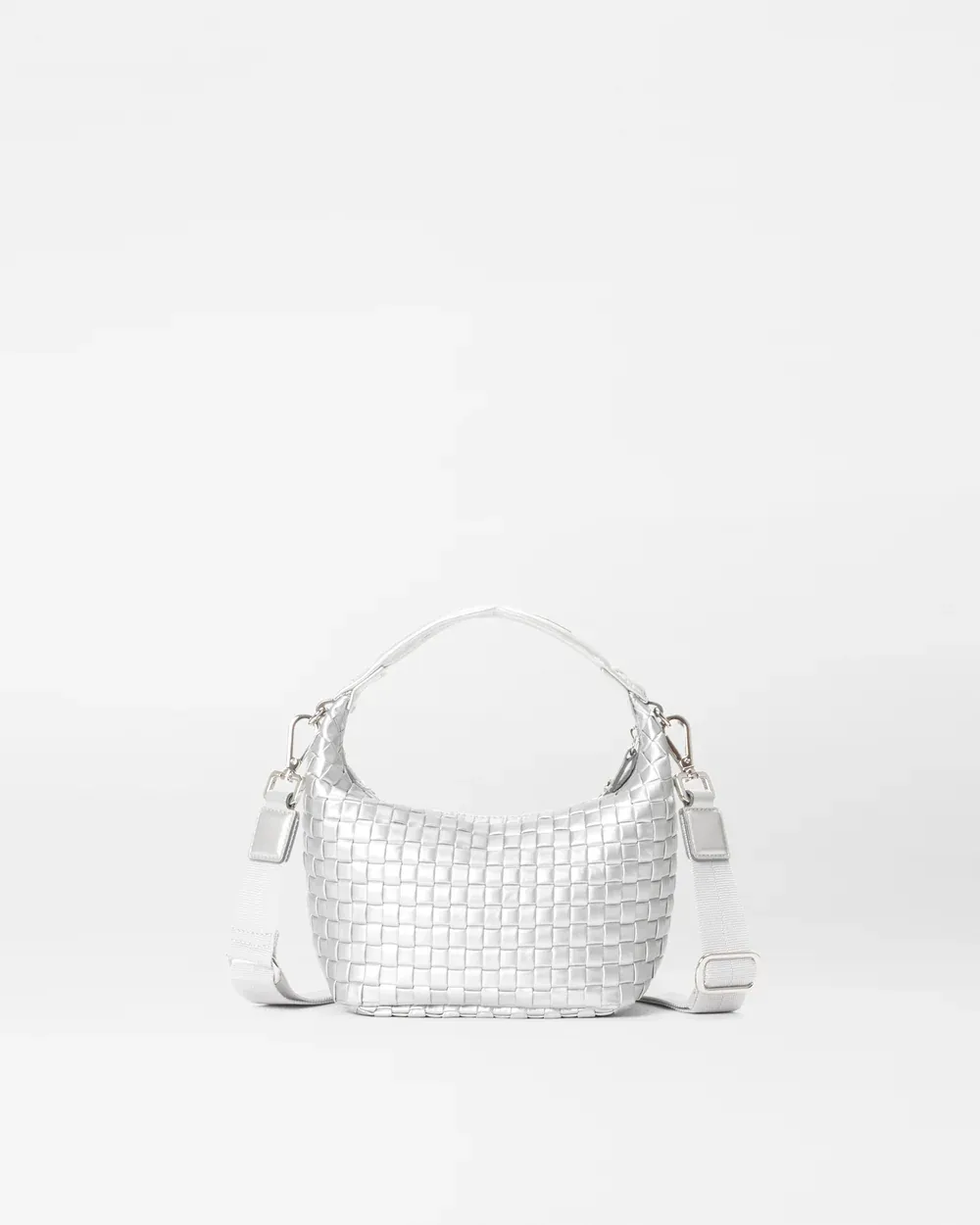 Mini Woven Hobo | Matte Silver