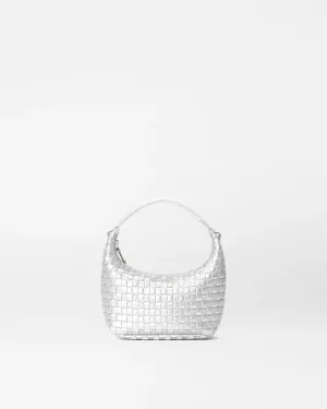 Mini Woven Hobo | Matte Silver