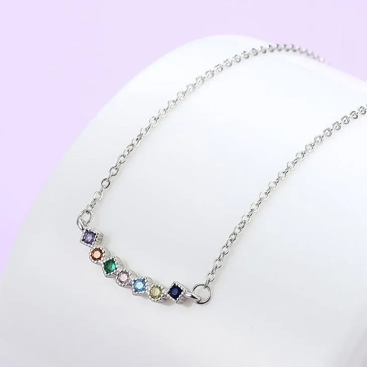 Minimalist Rainbow Crystals Necklace