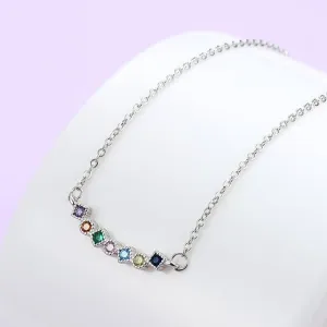 Minimalist Rainbow Crystals Necklace
