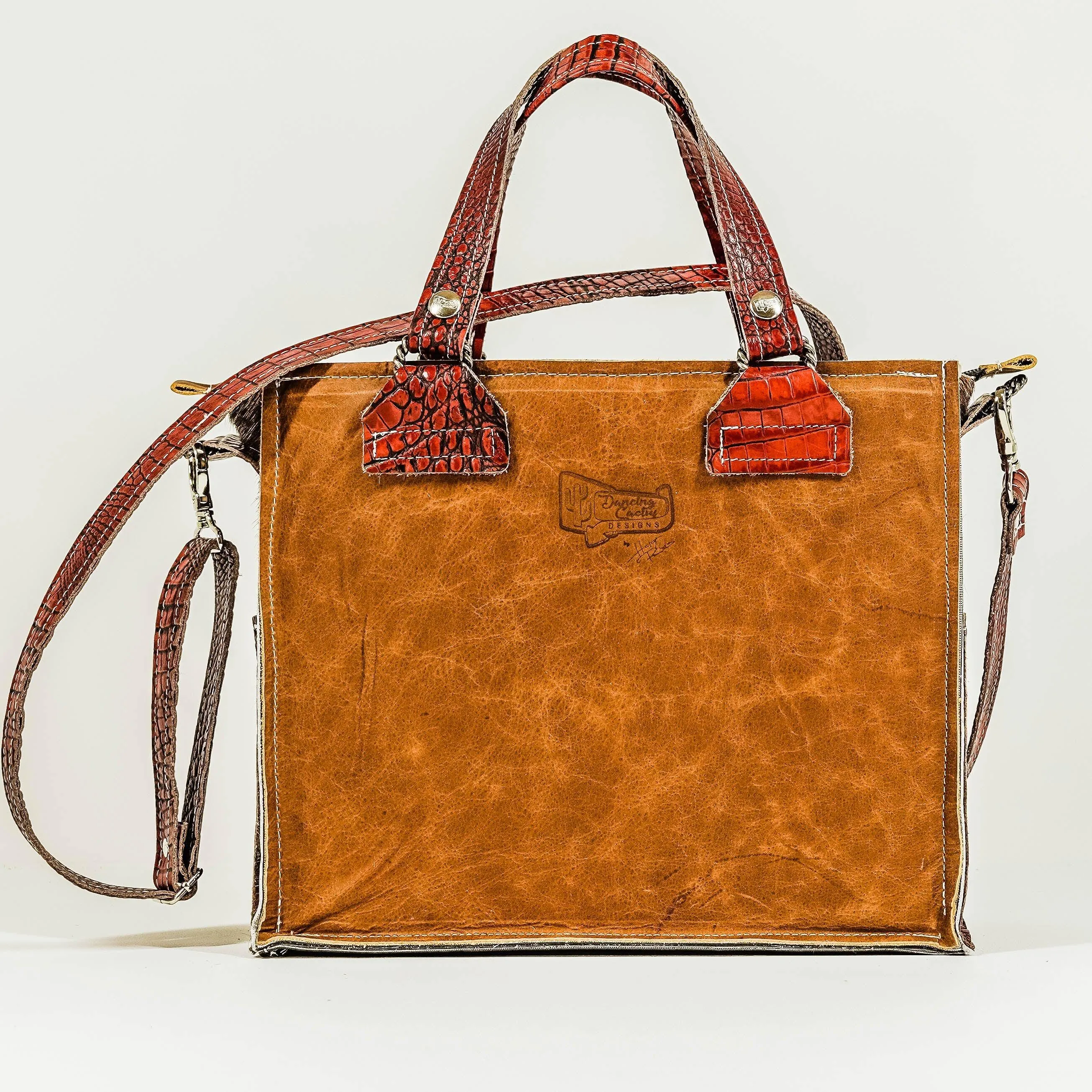 Minnie Pearl - Dusty Longhorn w/ Burgundy & Onyx Croc