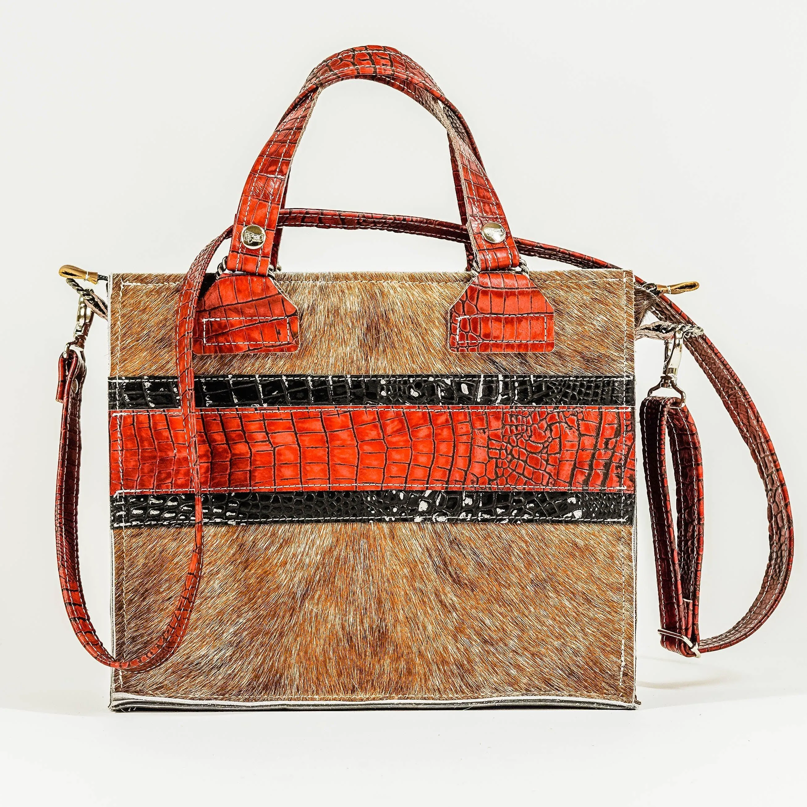 Minnie Pearl - Dusty Longhorn w/ Burgundy & Onyx Croc