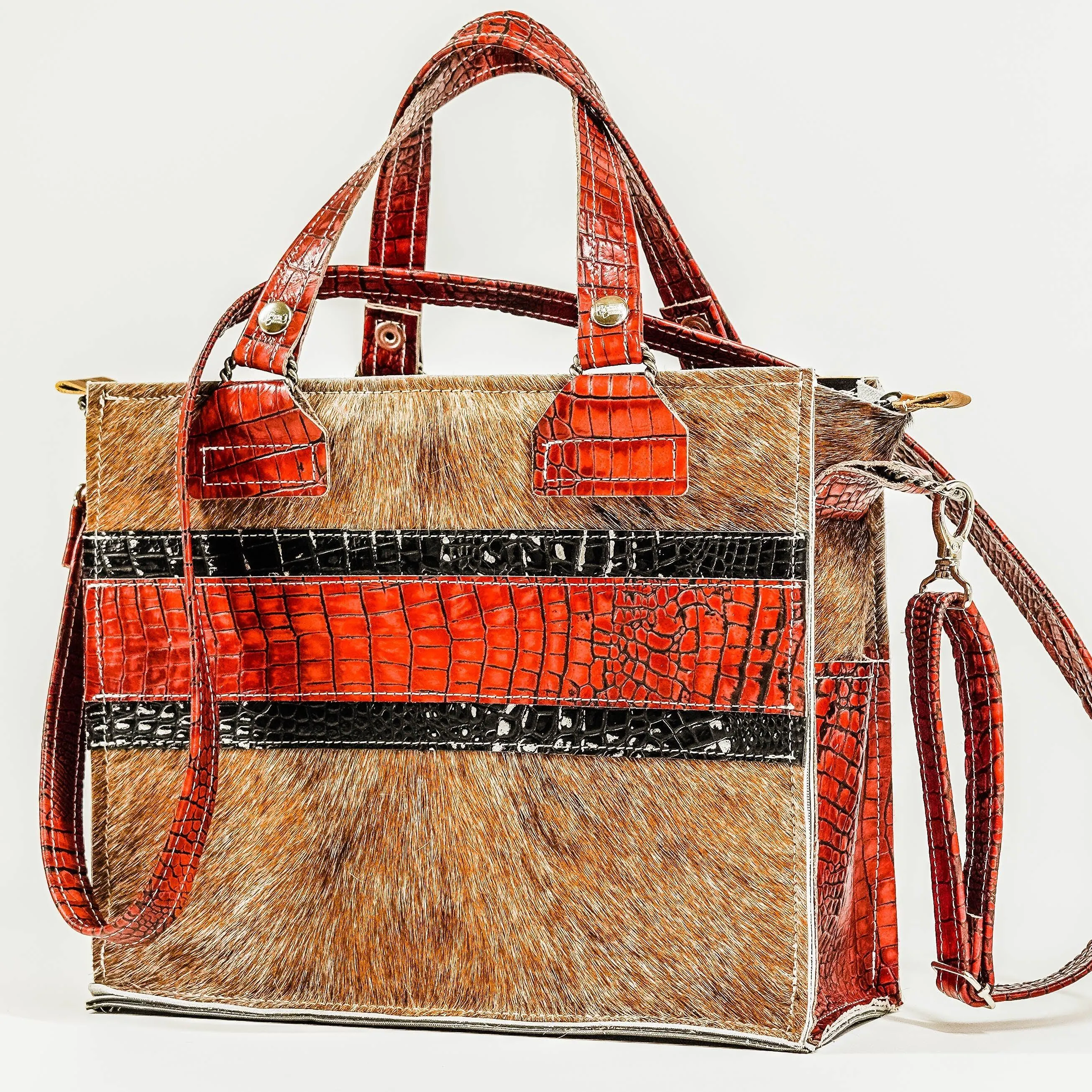 Minnie Pearl - Dusty Longhorn w/ Burgundy & Onyx Croc
