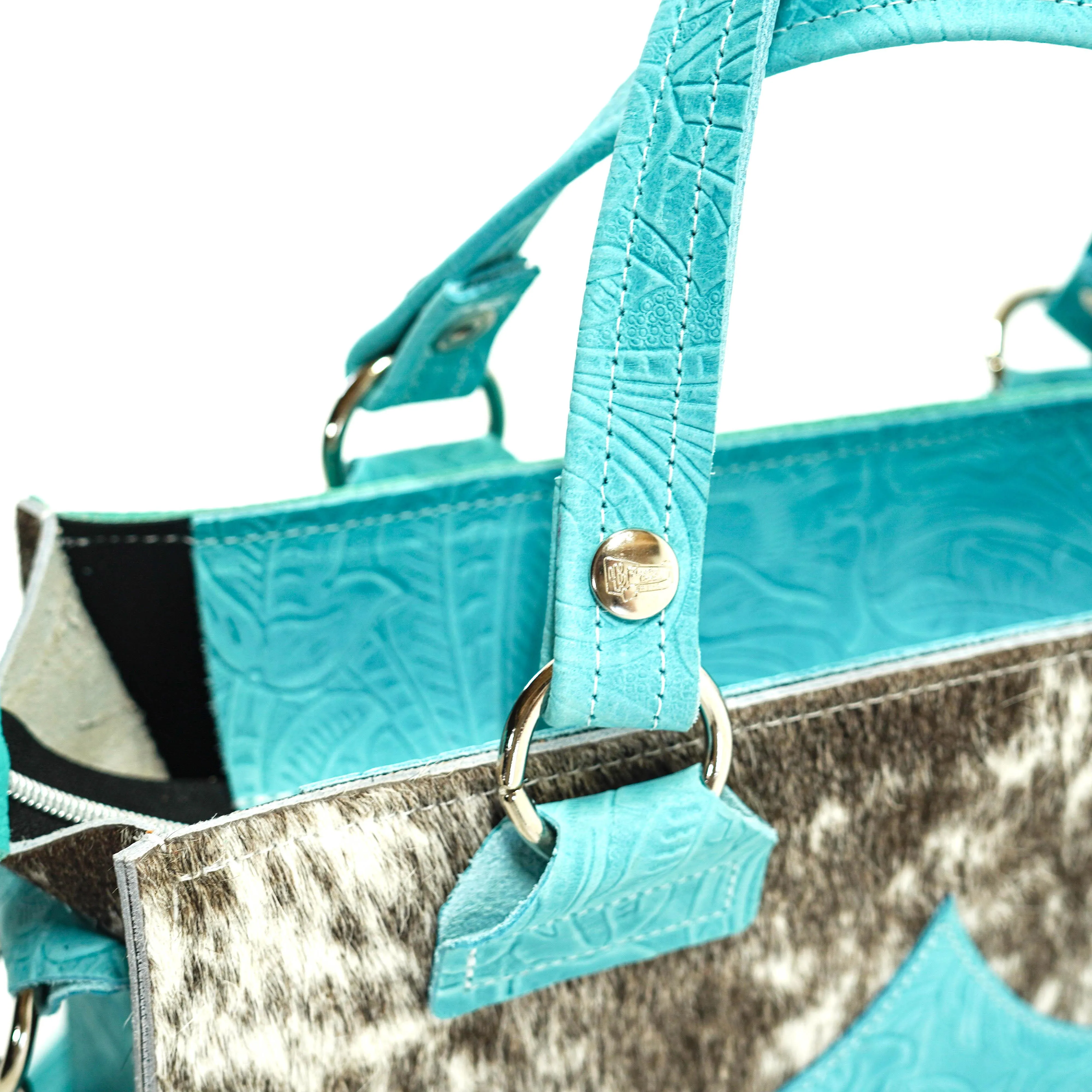 Minnie Pearl - Grey Brindle w/ Turquoise Denver Tool